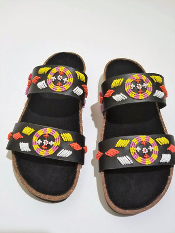 Neema beaded cork sandals - Zai & Ami Designs