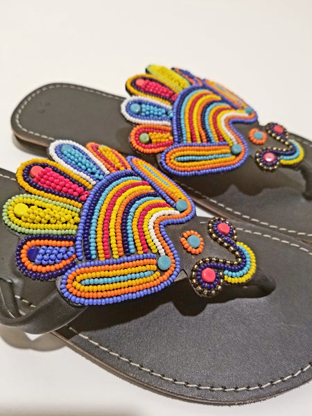 Jeweled Peacock Sandals - Zai & Ami Designs