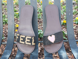 Feel love slide sandals - Zai & Ami Designs