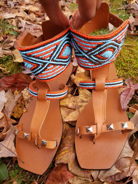 Zai beaded cuff sandals - Zai & Ami Designs