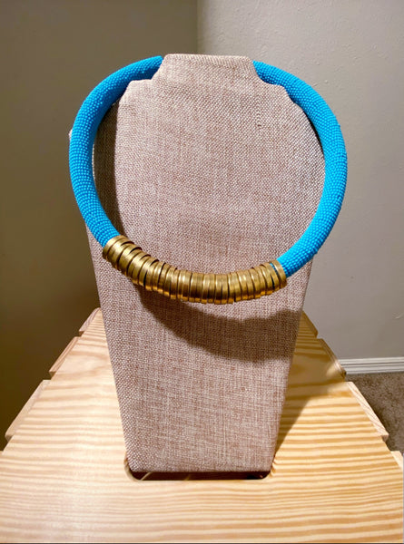 Neck Ring With Brass Ringlets Necklace - Zai & Ami Designs