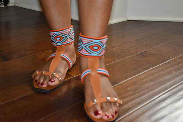 Zai Beaded Cuff Sandals - Zai & Ami Designs