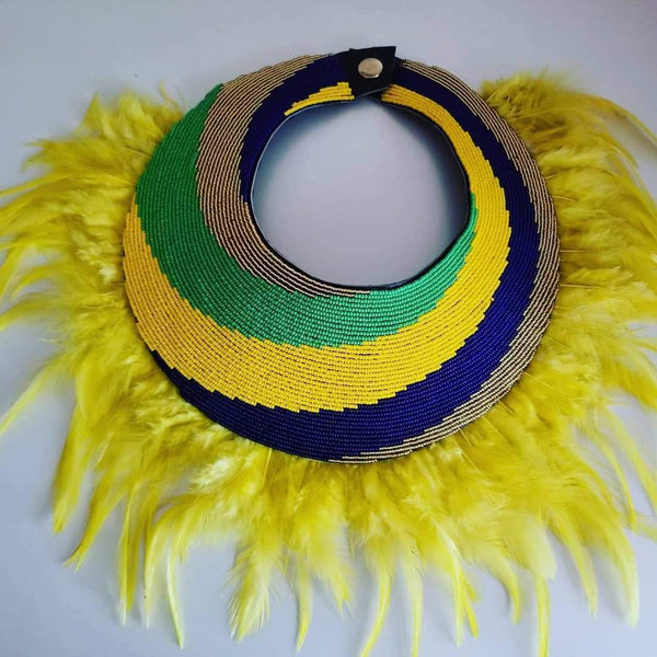 Meroso Beaded Feather Necklace - Zai & Ami Designs