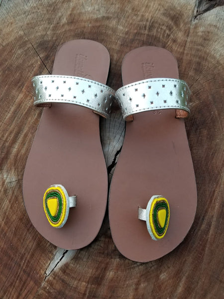 Beaded Button Toe Post  Sandals - Zai & Ami Designs